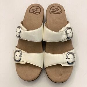 Dansko‎ White Slide Patent Leather Sandals Women's 9 EU 40 Straps Heels Open Toe